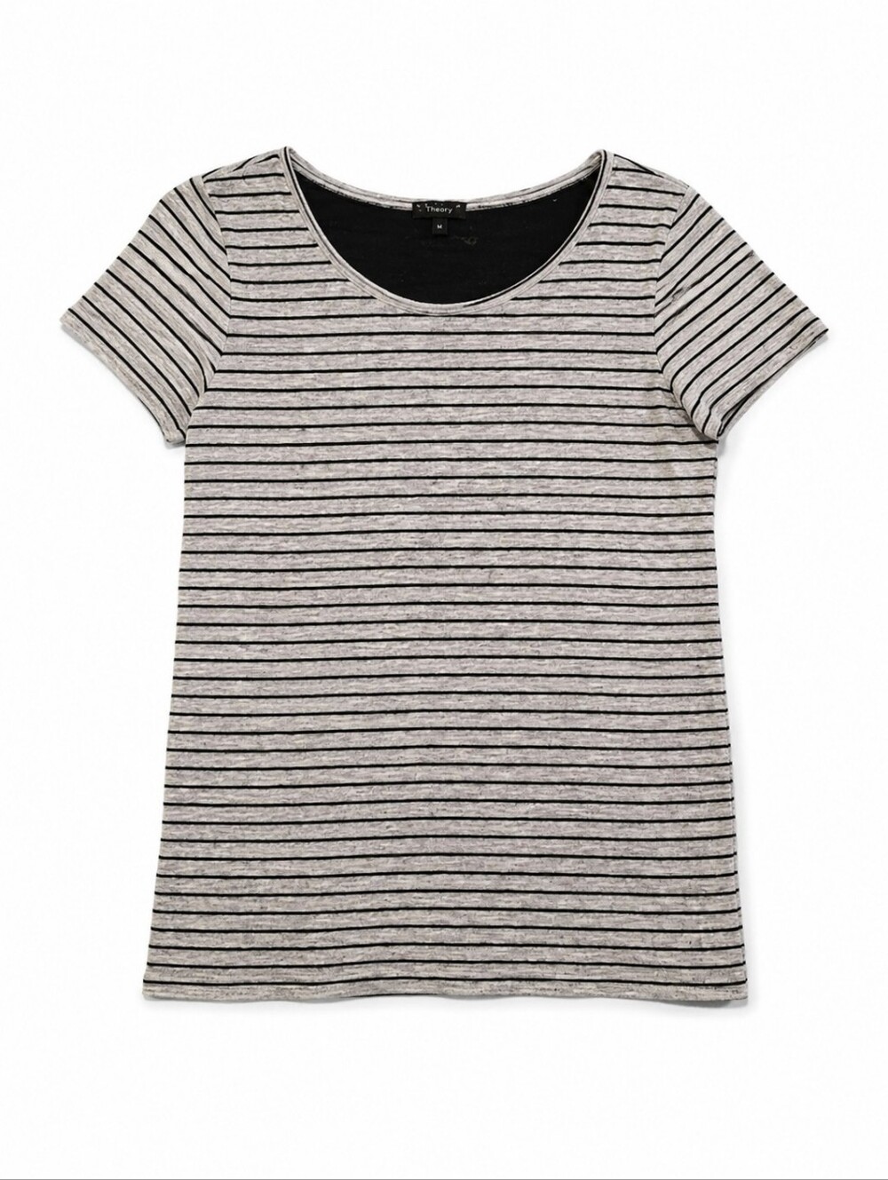 Theory Striped Tee Grey Size Medium